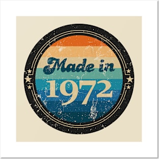 Retro Vintage Made In 1972 Posters and Art